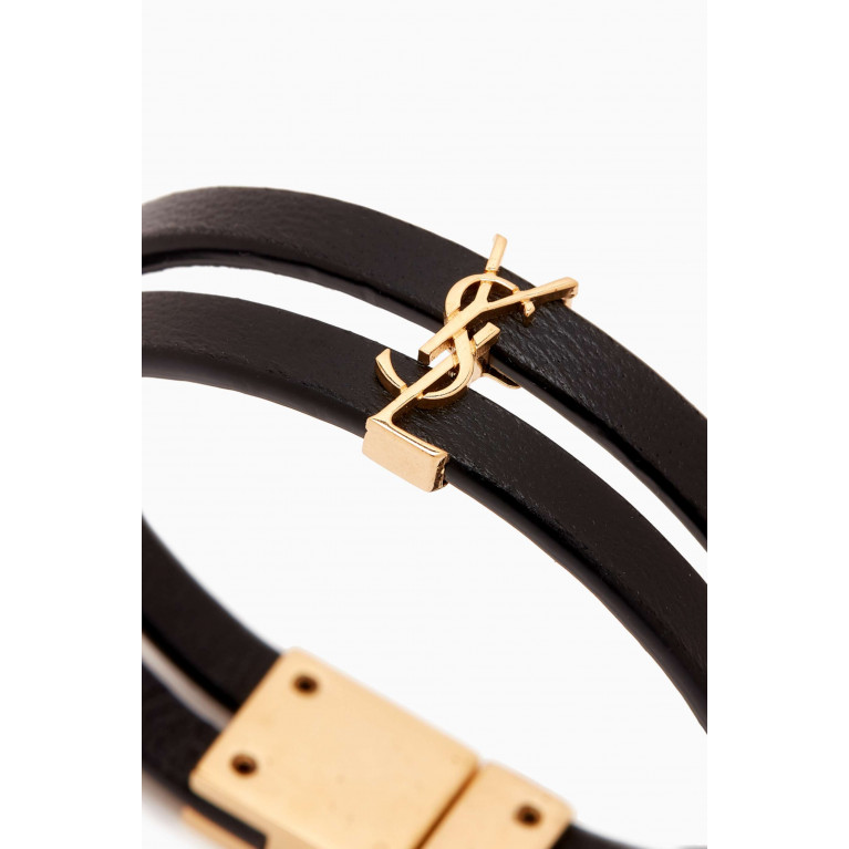 Saint Laurent - Cassandre Double-strand Bracelet in Leather