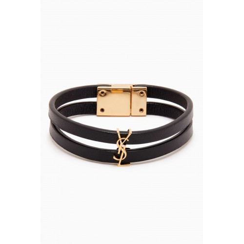 Saint Laurent - Cassandre Double-strand Bracelet in Leather
