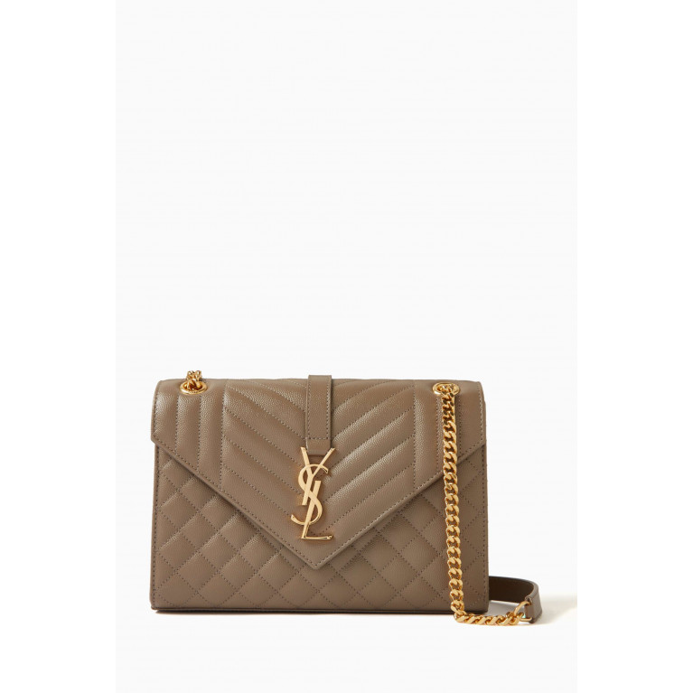 Saint Laurent - Medium Envelope Shoulder Bag in Quilted Leather