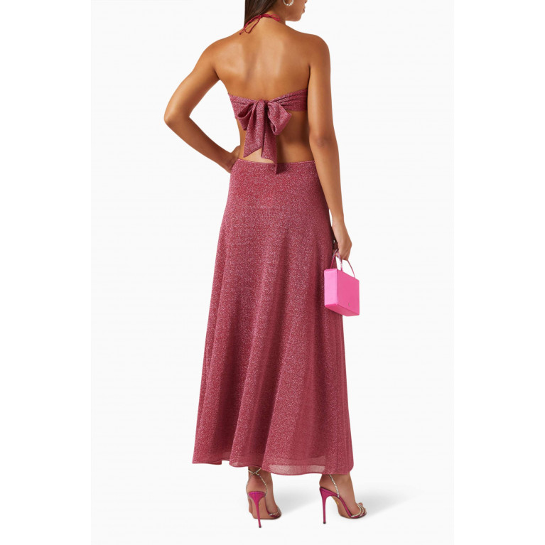 Oséree - Lumière O Gem Cut-out Maxi Dress in Lurex Pink