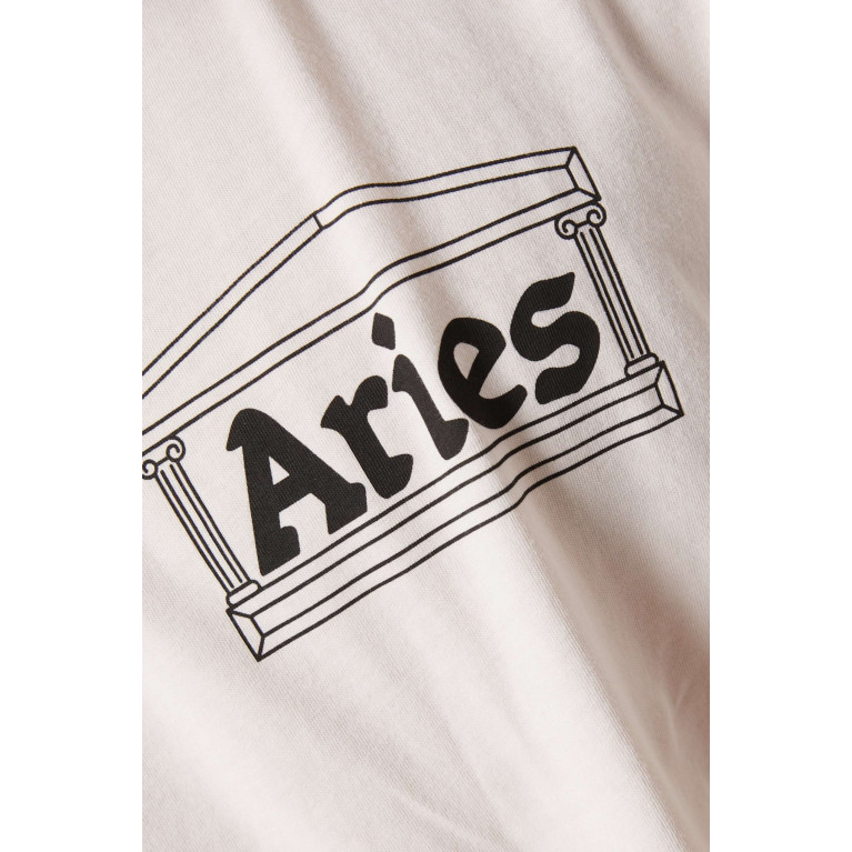 Aries - Temple Logo Print T-shirt in Cotton