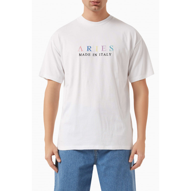 Aries - Logo T-shirt in Cotton Jersey