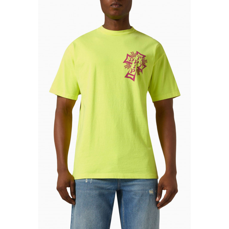 Aries - Vintage Lords Of Art Trip T-shirt in Cotton Yellow