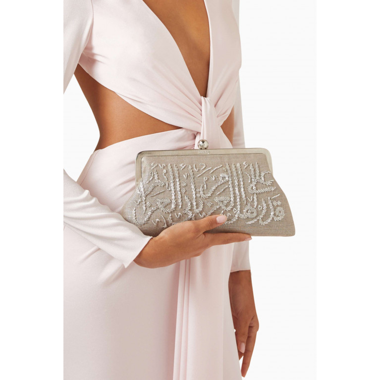 Sarah's Bag - Calligraphy Classic Clutch in Canvas