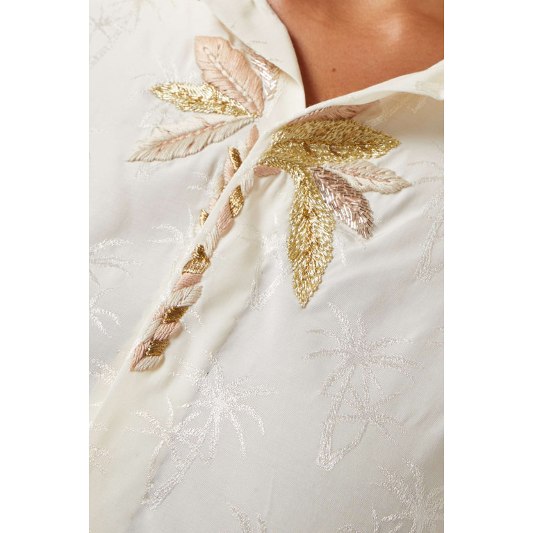 SHATHA ESSA - Palm Tree Embroidered Shirt