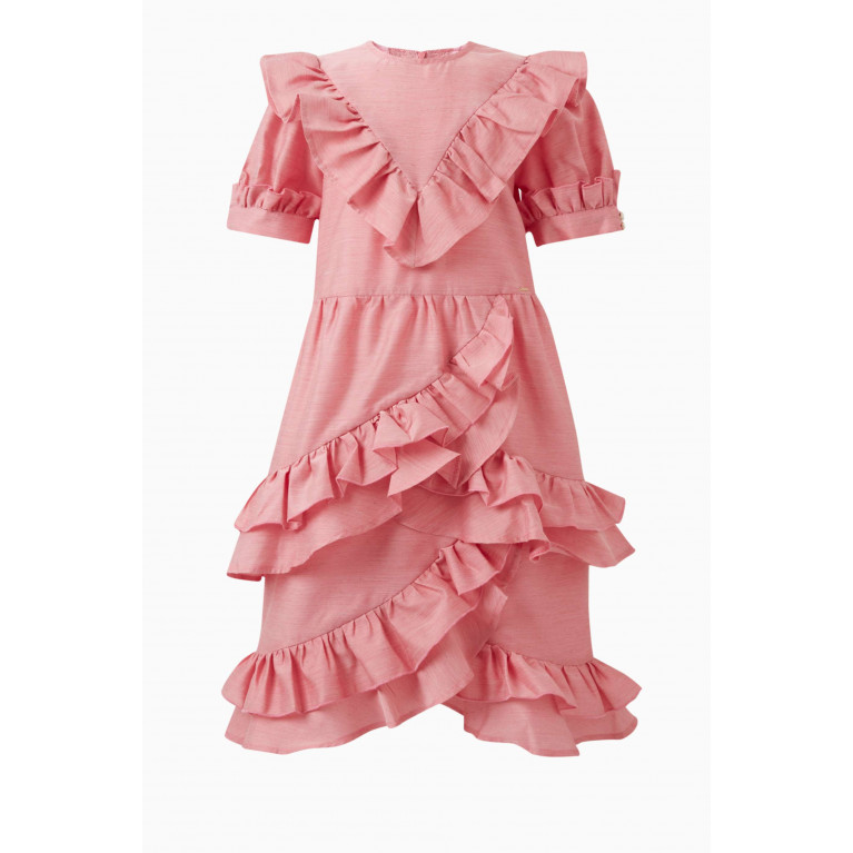 Poca & Poca - Ruffled Dress in Polyester-blend