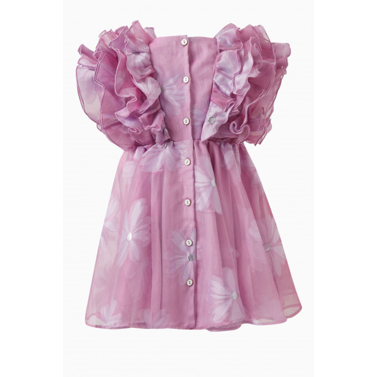 Poca & Poca - Floral Ruffled Dress in Polyester