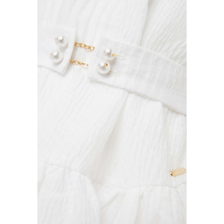 Poca & Poca - Ruffled-sleeve Dress in Cotton-blend