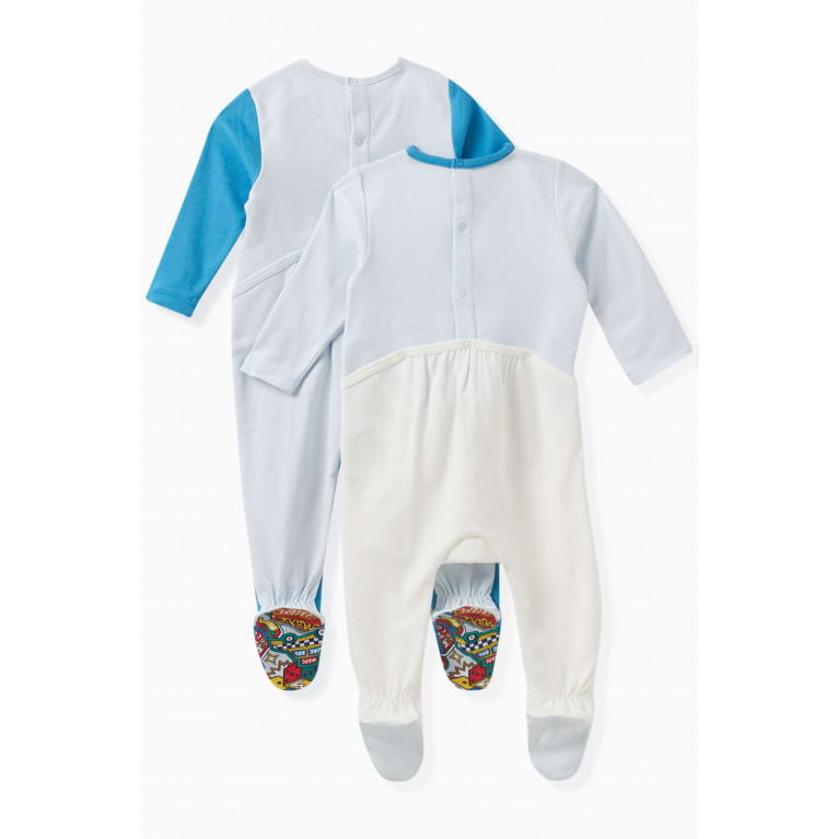 Marc Jacobs - Colour-block Sleepsuits in Cotton, Set of 2