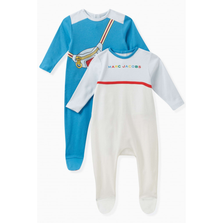 Marc Jacobs - Colour-block Sleepsuits in Cotton, Set of 2