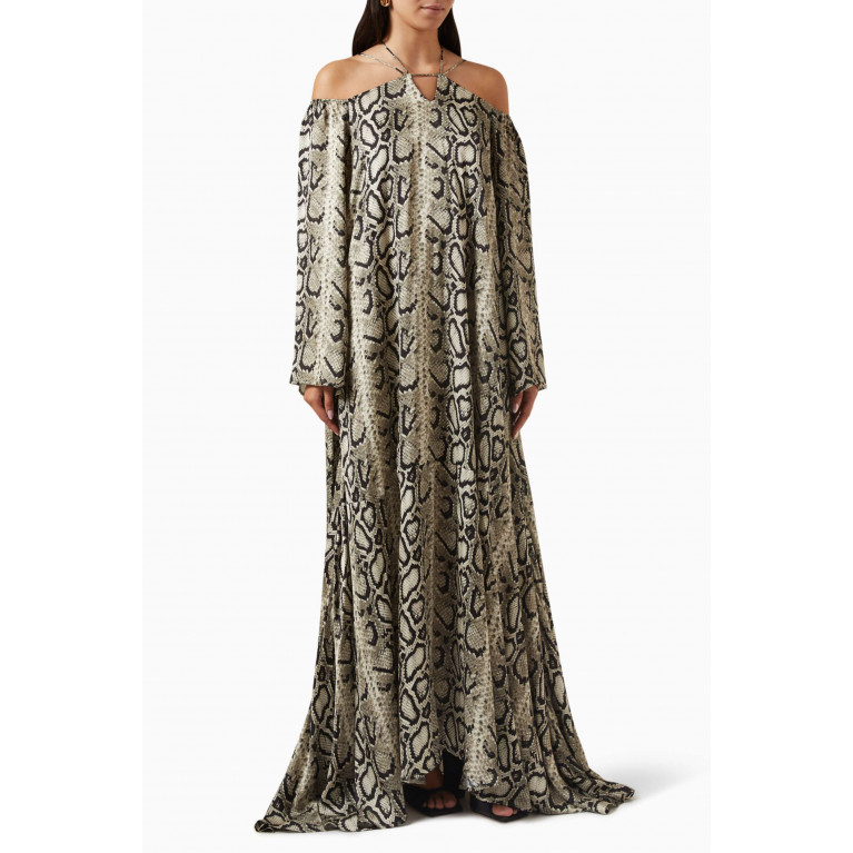 Bouguessa - Athena Printed Maxi Dress in Satin