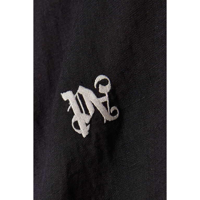 Palm Angels - Monogram Polo Track Shirt in Linen