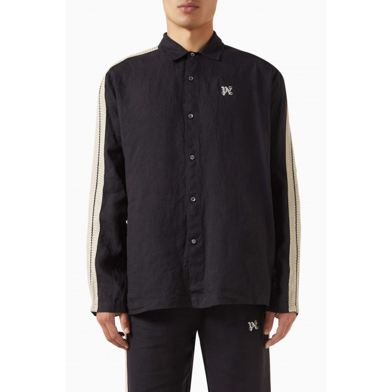 Palm Angels - Monogram Polo Track Shirt in Linen