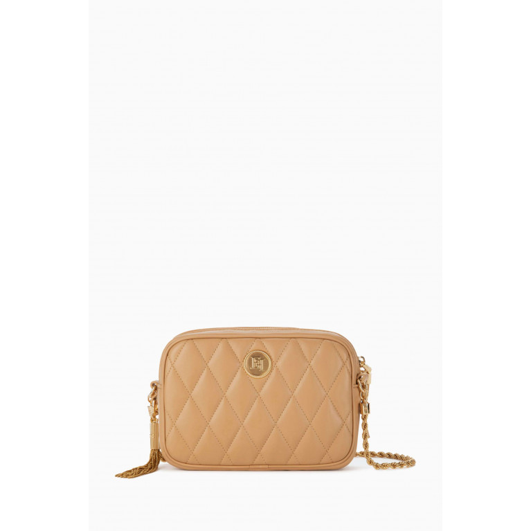 Elisabetta Franchi - Small Quilted Crossbody Bag Brown