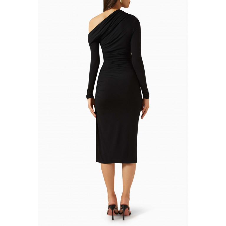 Elisabetta Franchi - Asymmetrical Midi Dress in Jersey Black
