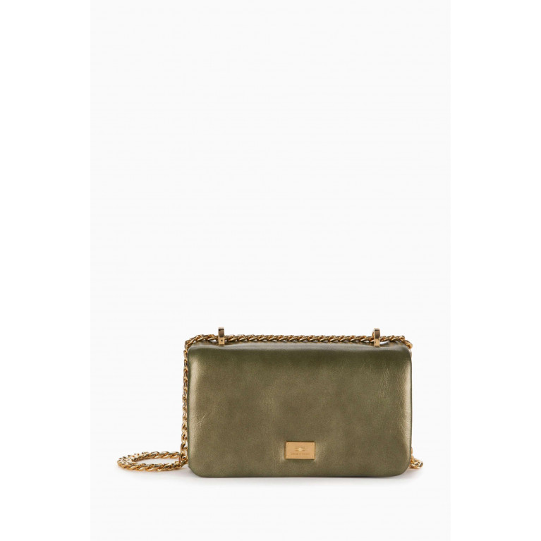 Elisabetta Franchi - Small Puffy Bag in Faux Leather Green