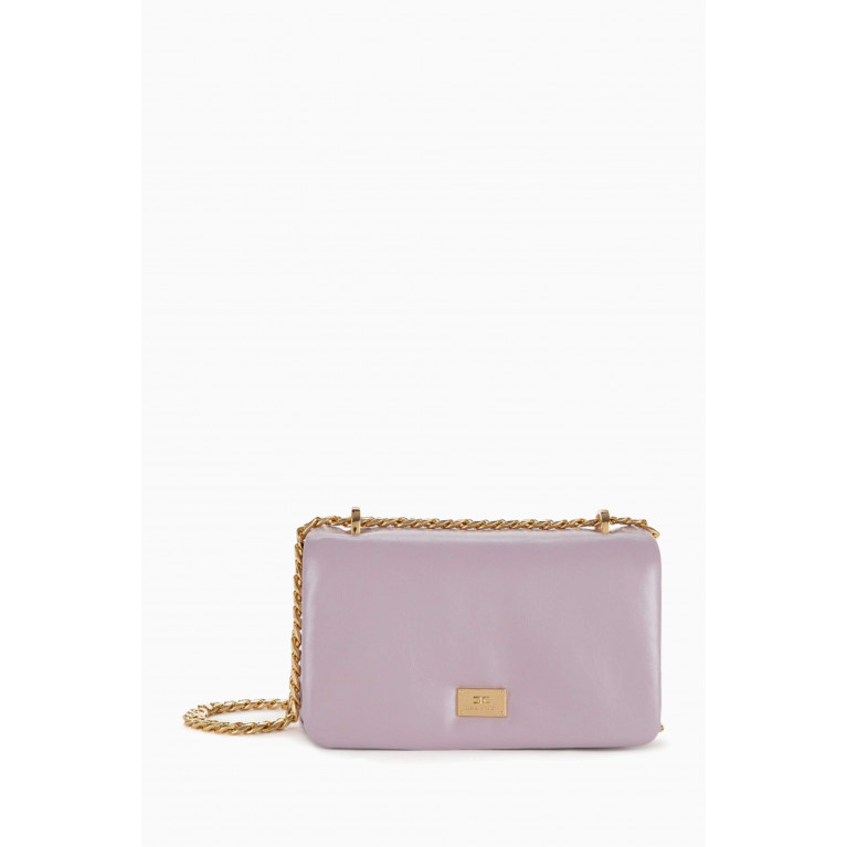 Elisabetta Franchi - Small Puffy Bag in Faux Leather Purple