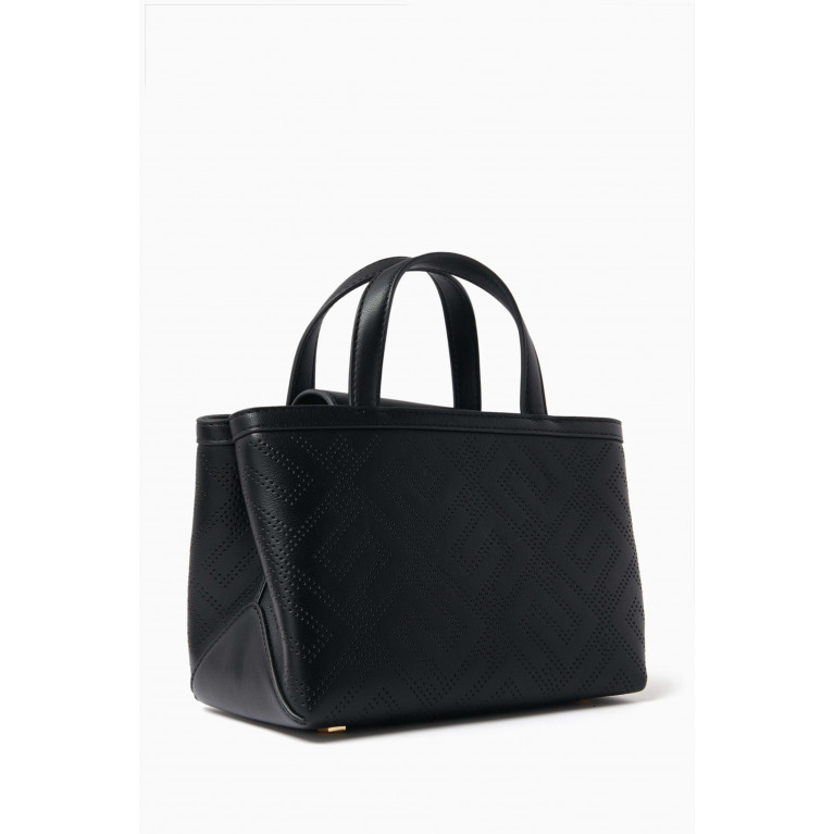 Elisabetta Franchi - Small Shopper Bag in Perforated Faux Leather Black