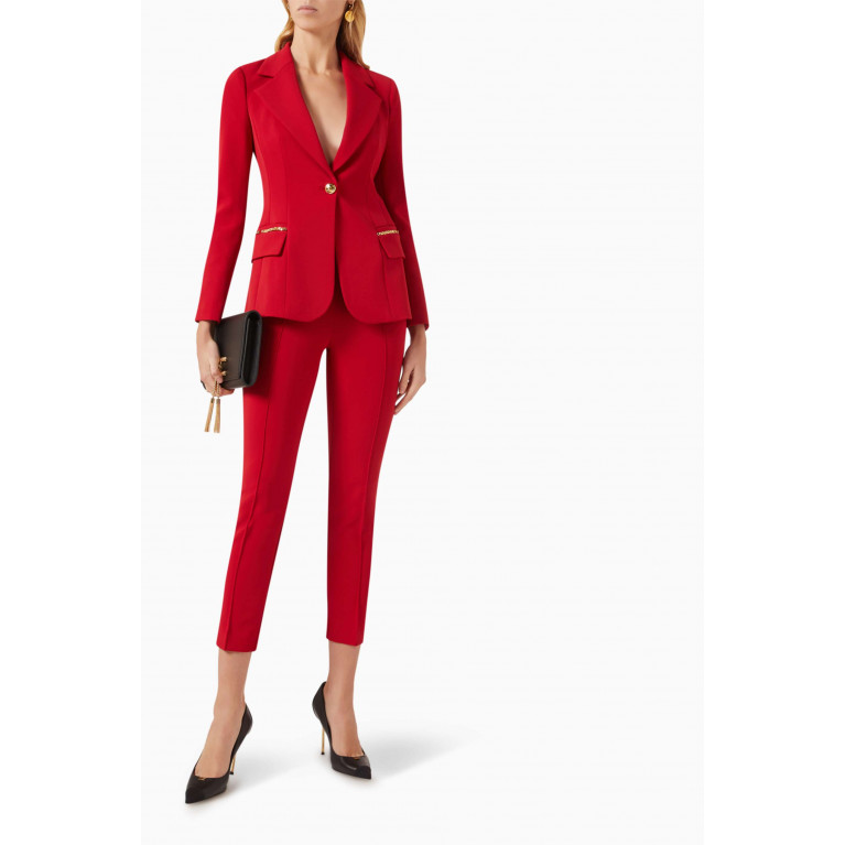 Elisabetta Franchi - Double-layer Blazer in Stretch-crepe Red