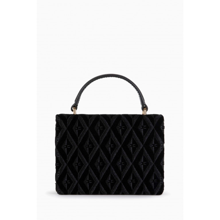 Elisabetta Franchi - Micro Bag in Diamond-pattern Velvet