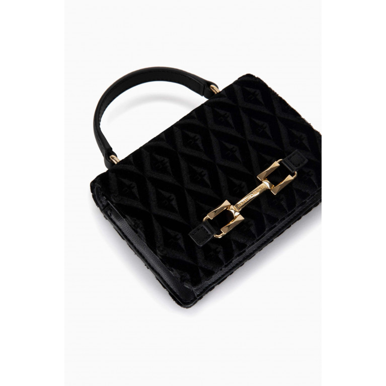 Elisabetta Franchi - Micro Bag in Diamond-pattern Velvet