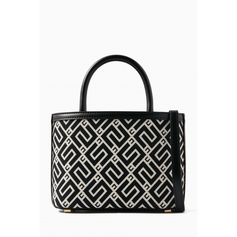 Elisabetta Franchi - Mini EF Logo Tote Bag in Jacquard Black
