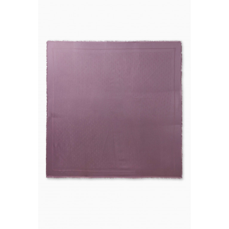 Elisabetta Franchi - Pashmina Scarf in Monogram Jacquard Knit Purple