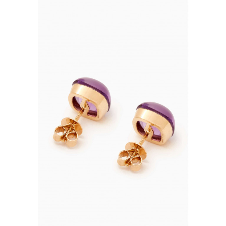 Damas - Dew Drop Amethyst Stud Earrings in 18kt Gold