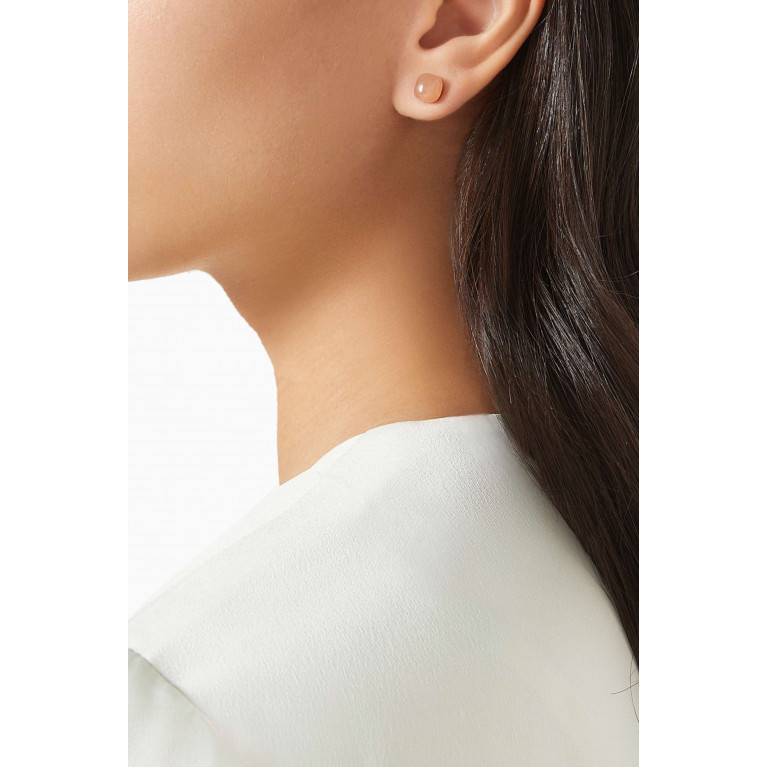 Damas - Dew Drop Small Moonstone Stud Earrings in 18kt Rose Gold