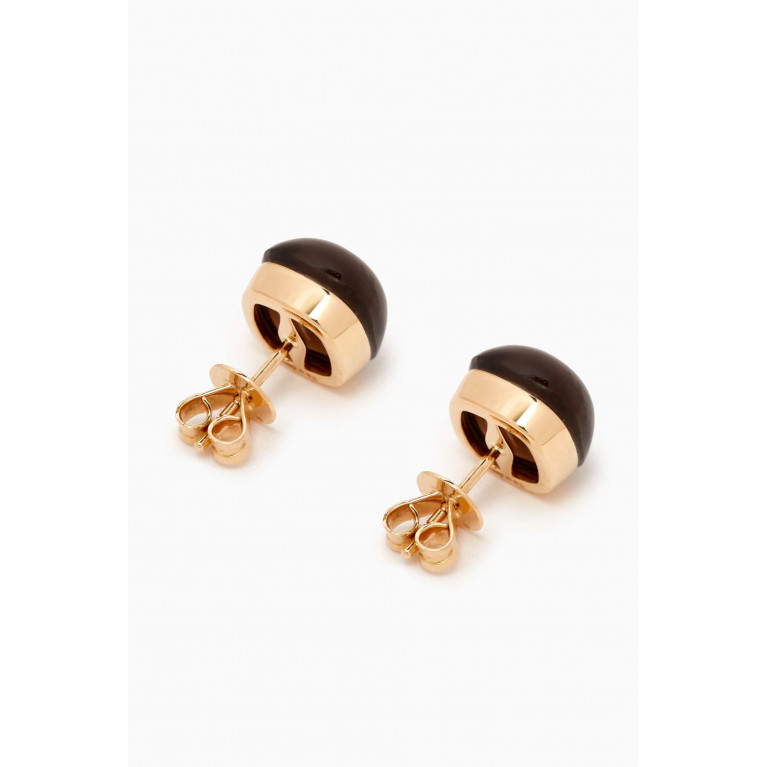Damas - Dew Drop Smoky Quartz Stud Earrings in 18kt Gold