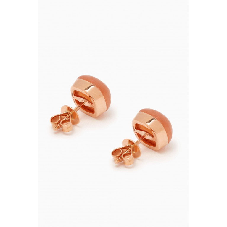 Damas - Dew Drop Moonstone Stud Earrings in 18kt Rose Gold