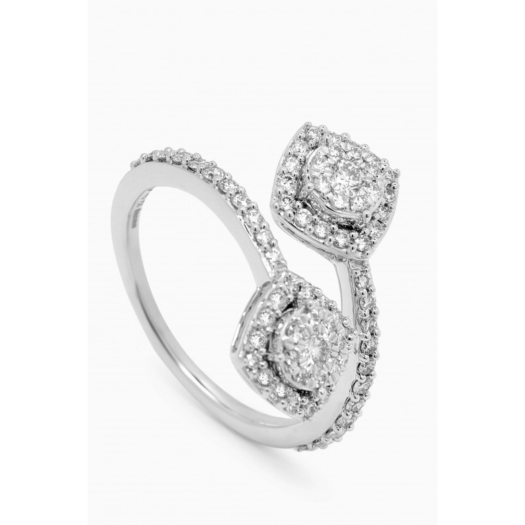 Damas - OneSixEight Siempre Two Motif Diamond Ring in 18kt White Gold
