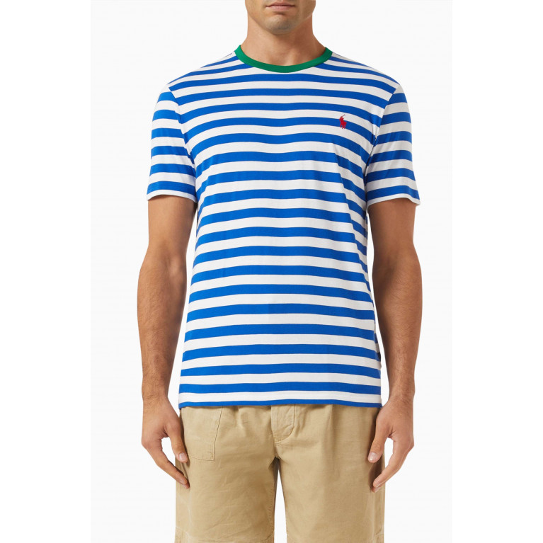 Polo Ralph Lauren - Striped Logo T-shirt in Cotton-jersey