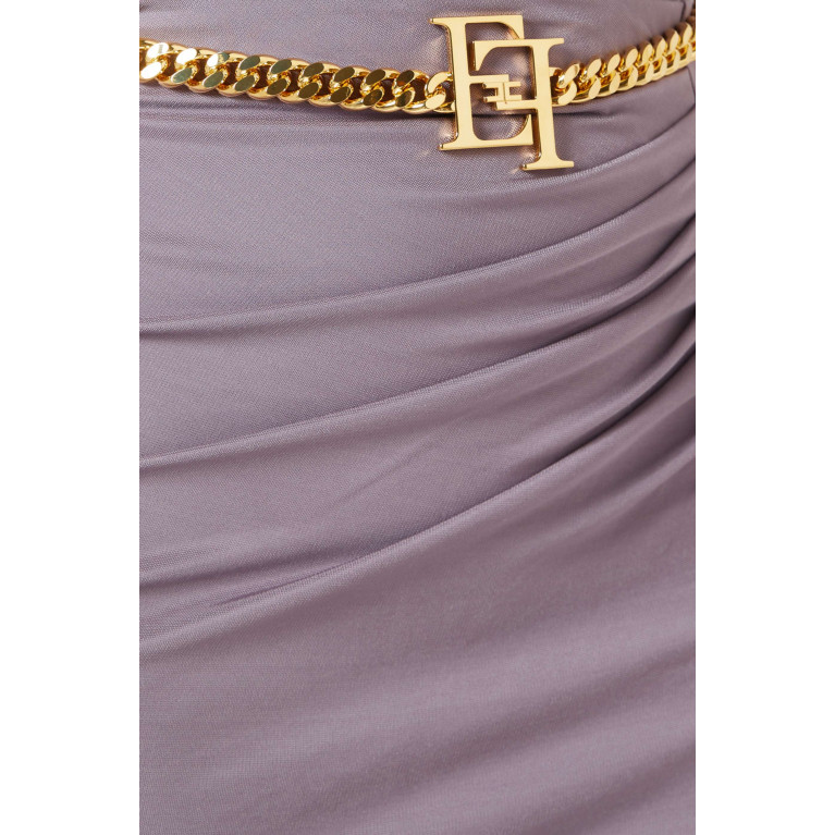 Elisabetta Franchi - Belted Maxi Skirt in Jersey Purple