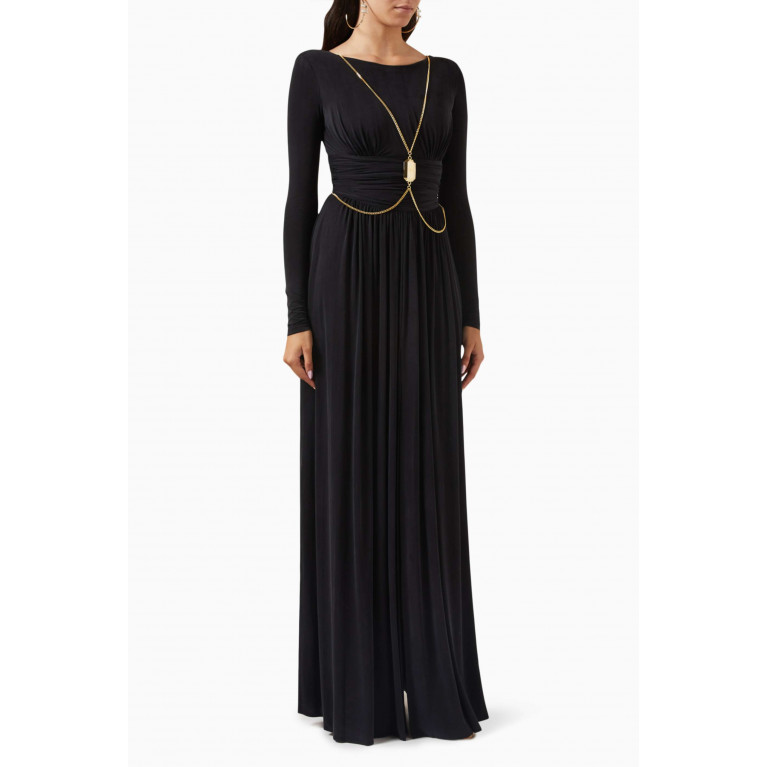 Elisabetta Franchi - Chain Maxi Dress in Jersey Black