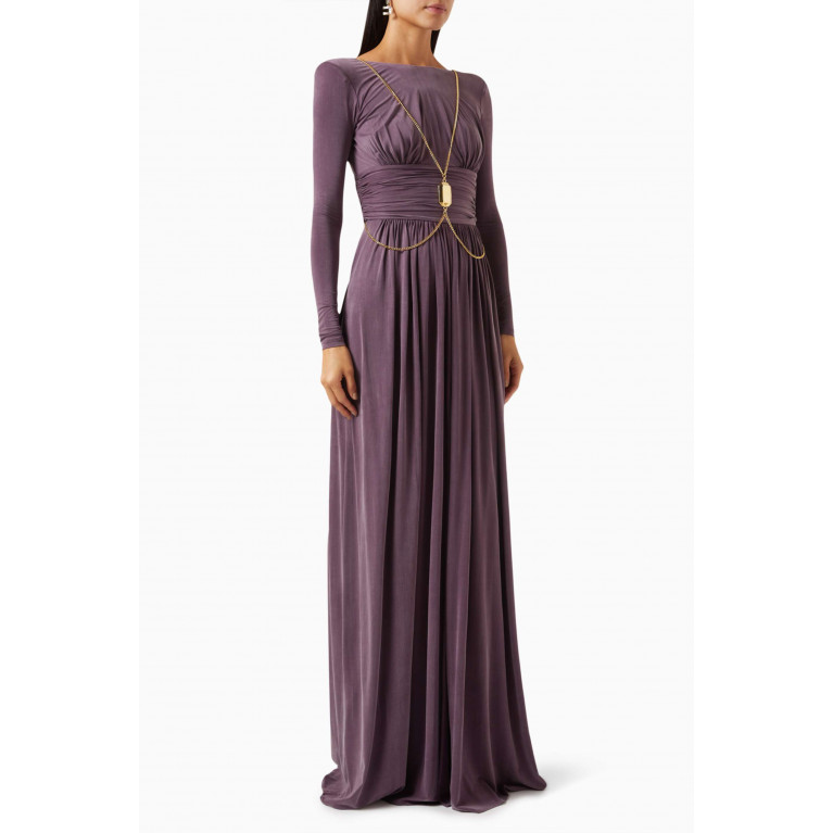 Elisabetta Franchi - Chain Maxi Dress in Jersey Purple
