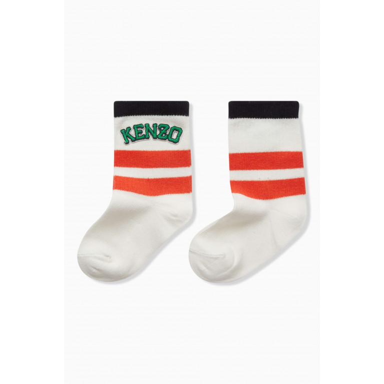 KENZO KIDS - Logo Socks in Cotton Knit