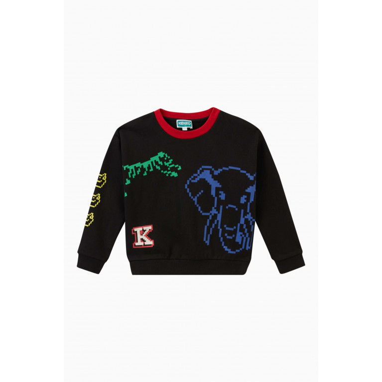 KENZO KIDS - Graphic Logo Print Sweatshirt in Cotton