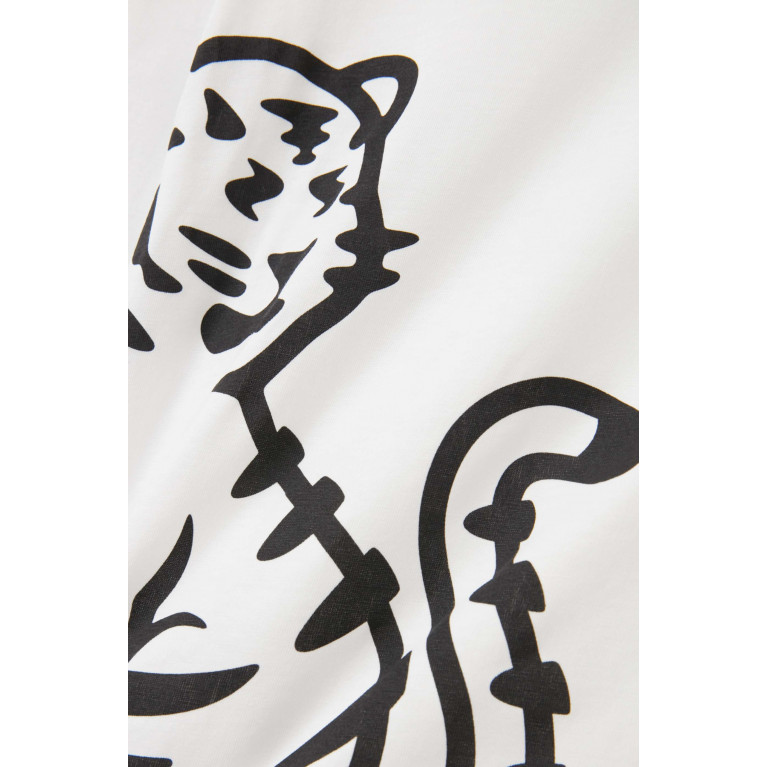 KENZO KIDS - Tiger Print T-shirt in Organic Cotton White