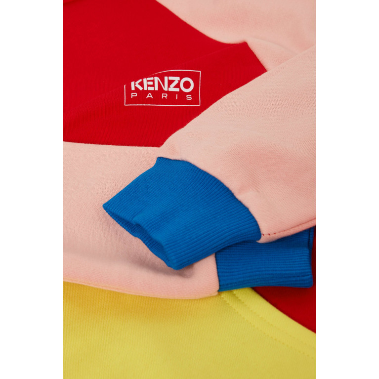 KENZO KIDS - Colour-block Hooded Dress in Cotton Blend