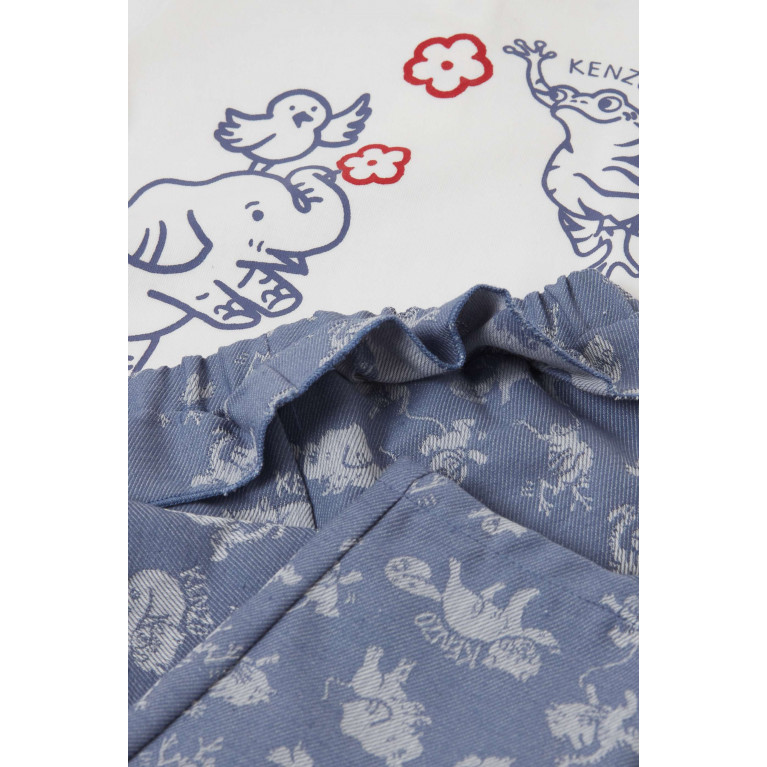 KENZO KIDS - Graphic Print T-shirt & Pants Set in Cotton