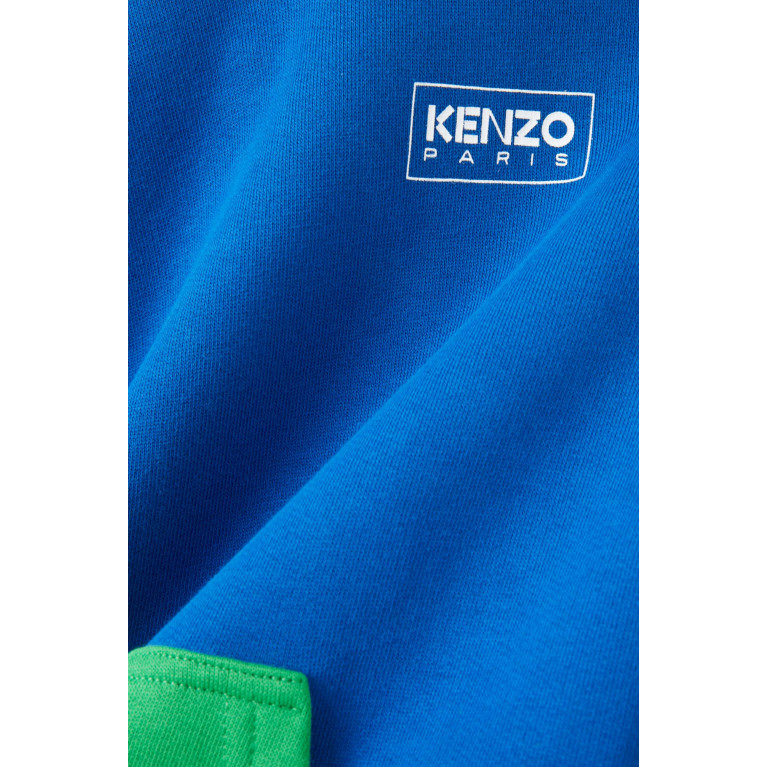 KENZO KIDS - Colour-block Logo Hoodie in Cotton