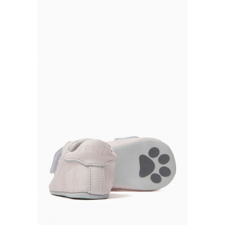 KENZO KIDS - Logo Booties in Leather Pink