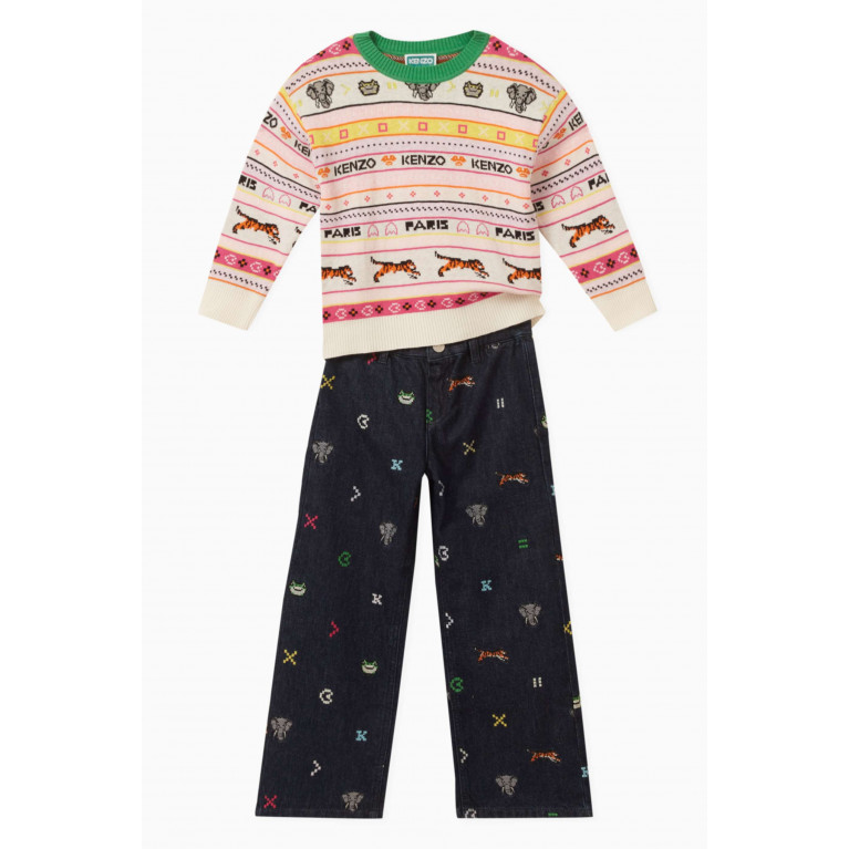 KENZO KIDS - 'Jungle Game' Sweater in Cotton-Blend