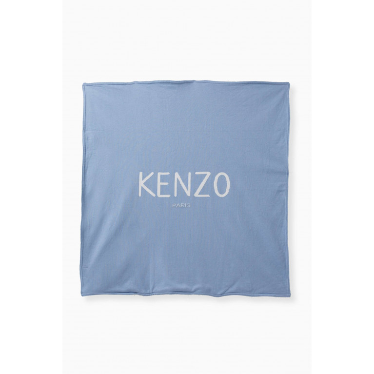 KENZO KIDS - Logo Blanket in Cotton Blue