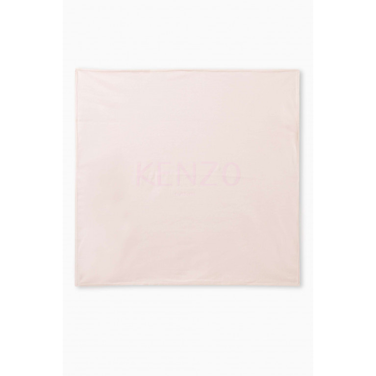 KENZO KIDS - Logo Blanket in Cotton Pink