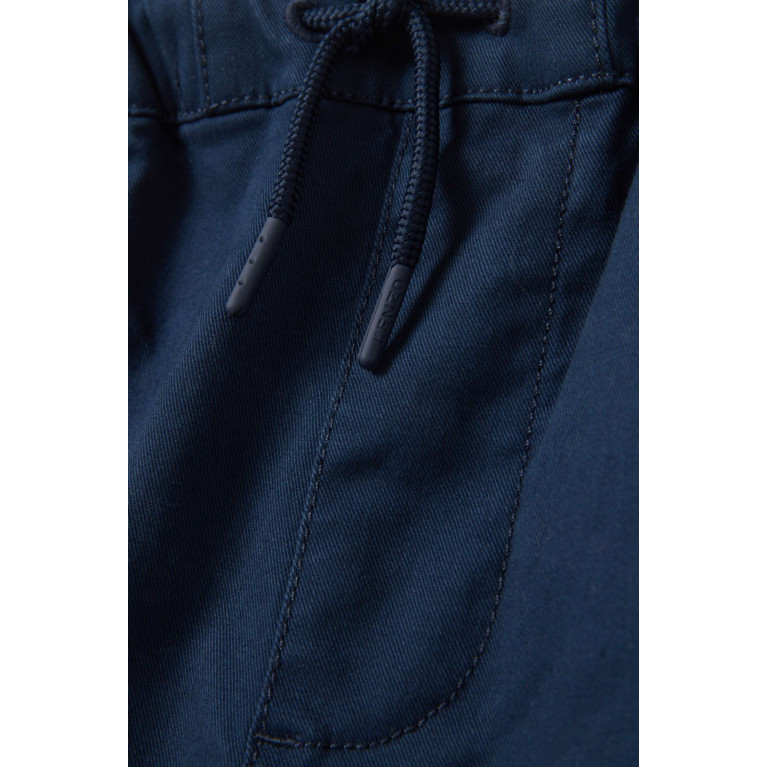 KENZO KIDS - Logo-embroidered Trousers in Cotton Blue