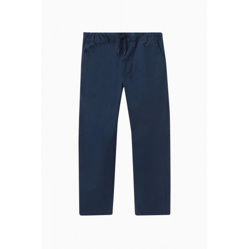 KENZO KIDS - Logo-embroidered Trousers in Cotton Blue