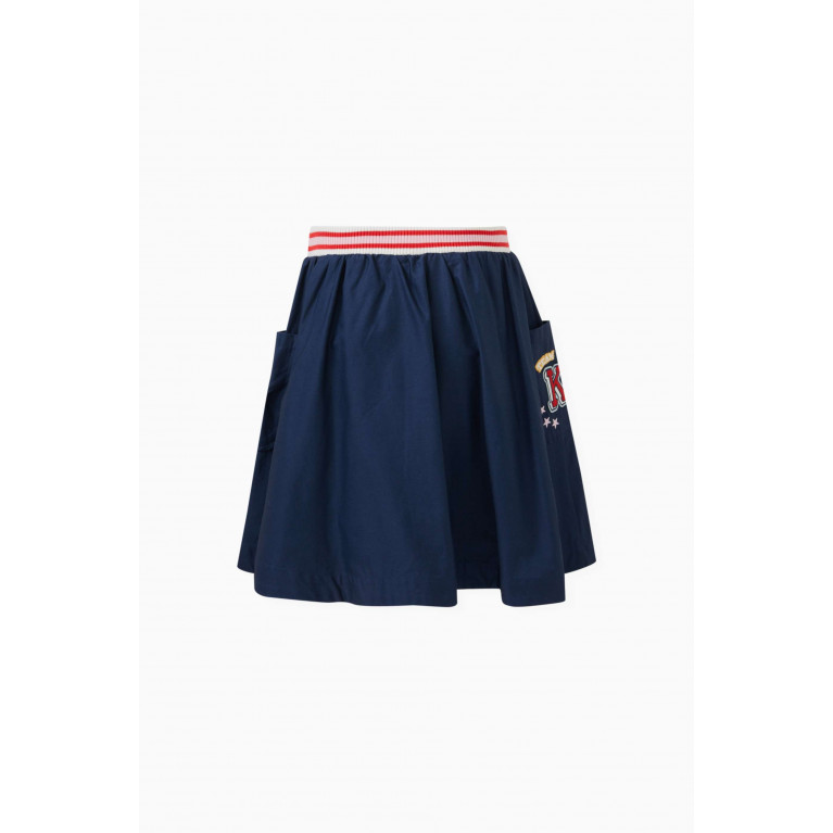 KENZO KIDS - Varsity Logo Skirt in Cotton Poplin