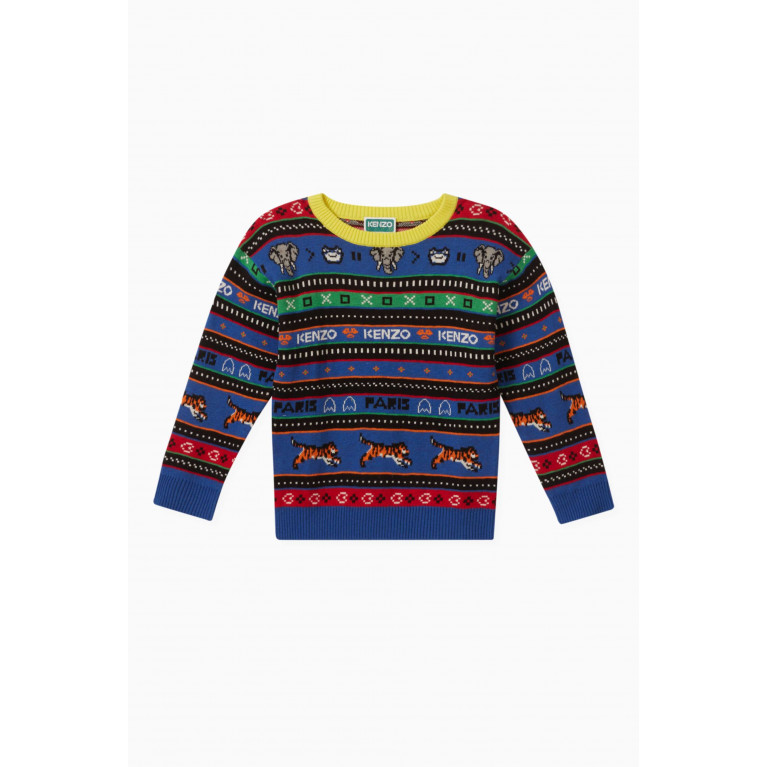 KENZO KIDS - 'Jungle Game' Sweater in Cotton-Blend